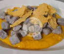 AGRITURISMO LA TORRE - Fornoli, Bagni di Lucca (LU) - Gnocchi di Patate Viola su Crema di Zucca con Cialde Croccanti di Grana