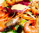 Trattoria da Carlino - Scampi su Letto di Verdure Julienne - Marina di Pietrasanta - Versilia